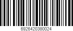 Código de barras (EAN, GTIN, SKU, ISBN): '6926420380024'