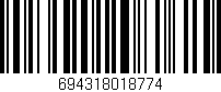 Código de barras (EAN, GTIN, SKU, ISBN): '694318018774'