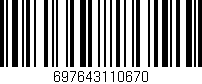 Código de barras (EAN, GTIN, SKU, ISBN): '697643110670'