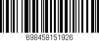 Código de barras (EAN, GTIN, SKU, ISBN): '698458151926'