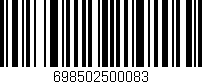 Código de barras (EAN, GTIN, SKU, ISBN): '698502500083'