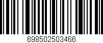 Código de barras (EAN, GTIN, SKU, ISBN): '698502503466'