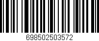 Código de barras (EAN, GTIN, SKU, ISBN): '698502503572'