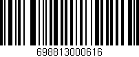 Código de barras (EAN, GTIN, SKU, ISBN): '698813000616'