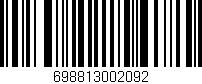 Código de barras (EAN, GTIN, SKU, ISBN): '698813002092'
