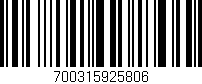 Código de barras (EAN, GTIN, SKU, ISBN): '700315925806'