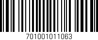 Código de barras (EAN, GTIN, SKU, ISBN): '701001011063'