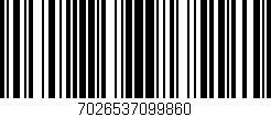 Código de barras (EAN, GTIN, SKU, ISBN): '7026537099860'