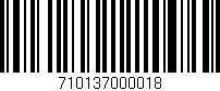 Código de barras (EAN, GTIN, SKU, ISBN): '710137000018'