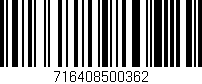 Código de barras (EAN, GTIN, SKU, ISBN): '716408500362'