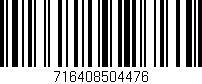 Código de barras (EAN, GTIN, SKU, ISBN): '716408504476'