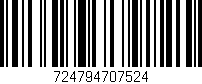 Código de barras (EAN, GTIN, SKU, ISBN): '724794707524'