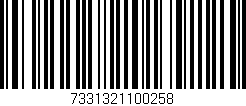 Código de barras (EAN, GTIN, SKU, ISBN): '7331321100258'