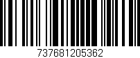 Código de barras (EAN, GTIN, SKU, ISBN): '737681205362'