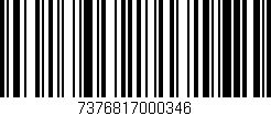 Código de barras (EAN, GTIN, SKU, ISBN): '7376817000346'