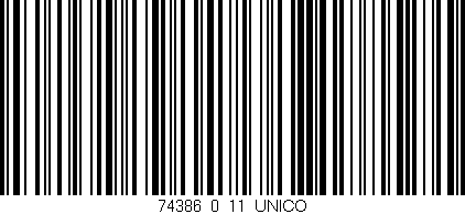 Código de barras (EAN, GTIN, SKU, ISBN): '74386_0_11_UNICO'