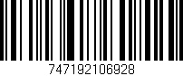 Código de barras (EAN, GTIN, SKU, ISBN): '747192106928'