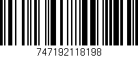 Código de barras (EAN, GTIN, SKU, ISBN): '747192118198'