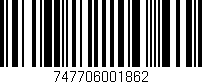 Código de barras (EAN, GTIN, SKU, ISBN): '747706001862'