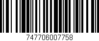 Código de barras (EAN, GTIN, SKU, ISBN): '747706007758'