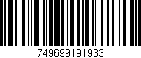 Código de barras (EAN, GTIN, SKU, ISBN): '749699191933'