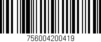 Código de barras (EAN, GTIN, SKU, ISBN): '756004200419'