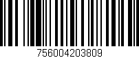 Código de barras (EAN, GTIN, SKU, ISBN): '756004203809'