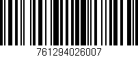 Código de barras (EAN, GTIN, SKU, ISBN): '761294026007'