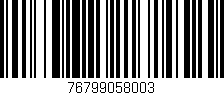 Código de barras (EAN, GTIN, SKU, ISBN): '76799058003'