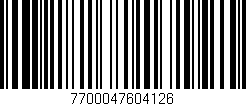 Código de barras (EAN, GTIN, SKU, ISBN): '7700047604126'
