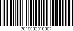 Código de barras (EAN, GTIN, SKU, ISBN): '7819092018007'