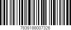 Código de barras (EAN, GTIN, SKU, ISBN): '7839188007326'