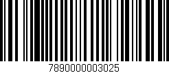Código de barras (EAN, GTIN, SKU, ISBN): '7890000003025'