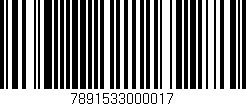Código de barras (EAN, GTIN, SKU, ISBN): '7891533000017'