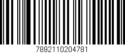 Código de barras (EAN, GTIN, SKU, ISBN): '7892110204781'