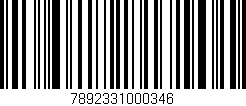 Código de barras (EAN, GTIN, SKU, ISBN): '7892331000346'