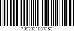 Código de barras (EAN, GTIN, SKU, ISBN): '7892331000353'