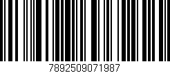 Código de barras (EAN, GTIN, SKU, ISBN): '7892509071987'