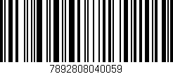 Código de barras (EAN, GTIN, SKU, ISBN): '7892808040059'