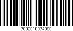 Código de barras (EAN, GTIN, SKU, ISBN): '7892810074998'