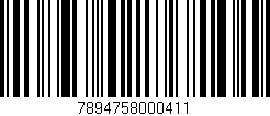 Código de barras (EAN, GTIN, SKU, ISBN): '7894758000411'