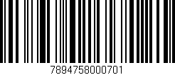 Código de barras (EAN, GTIN, SKU, ISBN): '7894758000701'