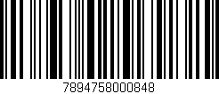 Código de barras (EAN, GTIN, SKU, ISBN): '7894758000848'