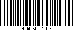 Código de barras (EAN, GTIN, SKU, ISBN): '7894758002385'