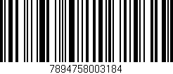 Código de barras (EAN, GTIN, SKU, ISBN): '7894758003184'