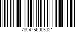 Código de barras (EAN, GTIN, SKU, ISBN): '7894758005331'