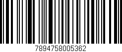 Código de barras (EAN, GTIN, SKU, ISBN): '7894758005362'