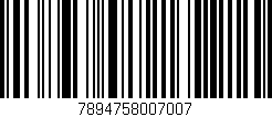 Código de barras (EAN, GTIN, SKU, ISBN): '7894758007007'