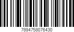Código de barras (EAN, GTIN, SKU, ISBN): '7894758076430'