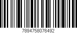 Código de barras (EAN, GTIN, SKU, ISBN): '7894758076492'
